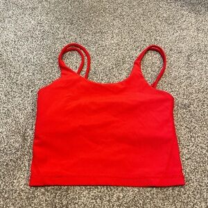 WILO red ribbed sports bra size XS Strappy Athletic Workout Crop Top Activewear